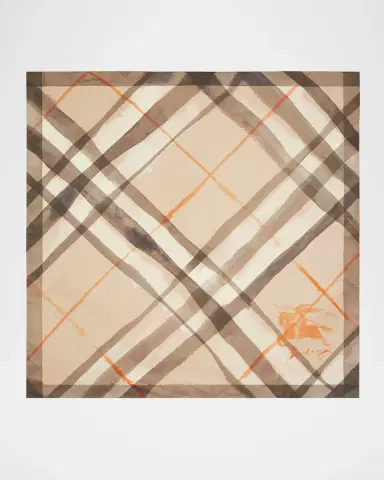 Burberry Watercolor Check-Print Silk Scarf | Thumbnail 2 Burberry Watercolor Check-Print Silk Scarf | Thumbnail 2