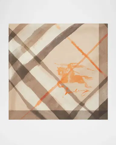 Burberry Watercolor Check-Print Silk Scarf | Thumbnail 4 Burberry Watercolor Check-Print Silk Scarf | Thumbnail 4