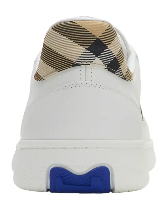 Men 's Terrace Mix Leather and Check Low-Top Sneakers