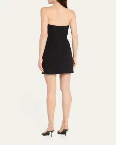 Halston Anabelle Strapless Plunge Crepe Mini Dress | Thumbnail 3 Halston Anabelle Strapless Plunge Crepe Mini Dress | Thumbnail 3
