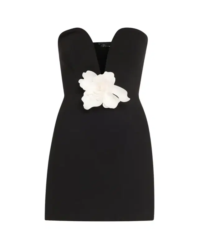 Anabelle Strapless Plunge Crepe Mini Dress