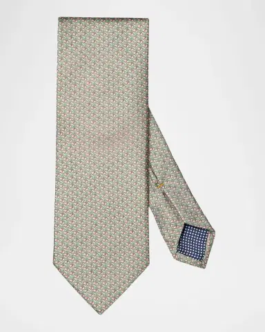 Eton Men 's Micro-Cherry Silk Tie | Thumbnail 2