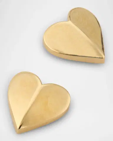 POPPY FINCH Folding Heart Stud Earrings | Thumbnail 3
