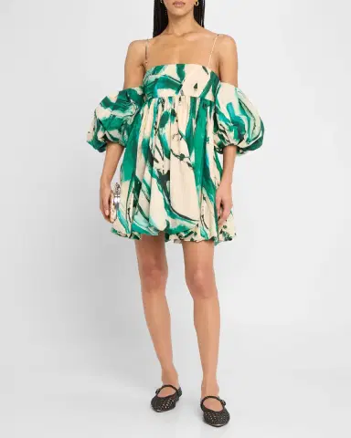 Ulla Johnson UJ x Lee Krasner Hartigan Portrait in Green Mini Dress | Thumbnail 2 Ulla Johnson UJ x Lee Krasner Hartigan Portrait in Green Mini Dress | Thumbnail 2