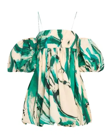 Ulla Johnson UJ x Lee Krasner Hartigan Portrait in Green Mini Dress | Thumbnail 1 Ulla Johnson UJ x Lee Krasner Hartigan Portrait in Green Mini Dress | Thumbnail 1