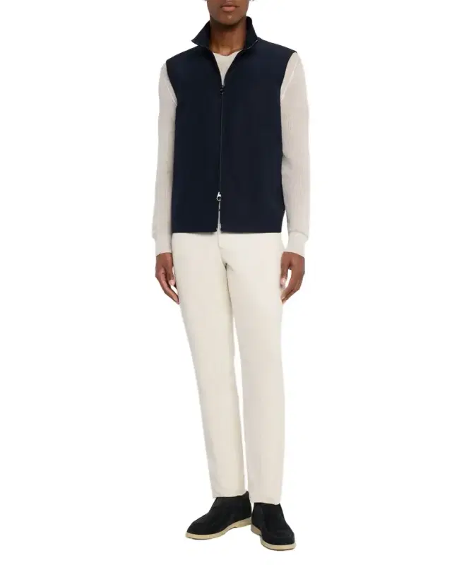 Men's Landon Full-Zip Cotton Satin Vest