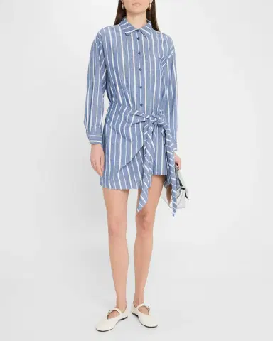 Apiece Apart Alessandra Striped Chambray Mini Shirtdress | Thumbnail 2 Apiece Apart Alessandra Striped Chambray Mini Shirtdress | Thumbnail 2