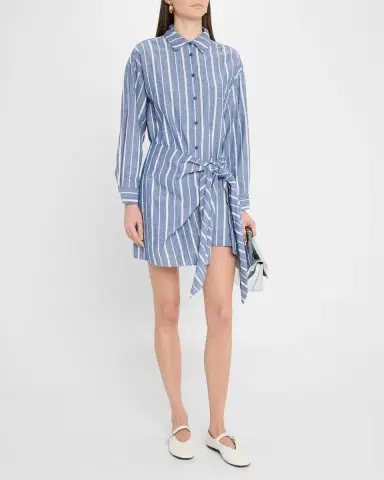 Apiece Apart Alessandra Striped Chambray Mini Shirtdress | Thumbnail 4 Apiece Apart Alessandra Striped Chambray Mini Shirtdress | Thumbnail 4
