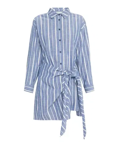 Apiece Apart Alessandra Striped Chambray Mini Shirtdress | Thumbnail 1 Apiece Apart Alessandra Striped Chambray Mini Shirtdress | Thumbnail 1