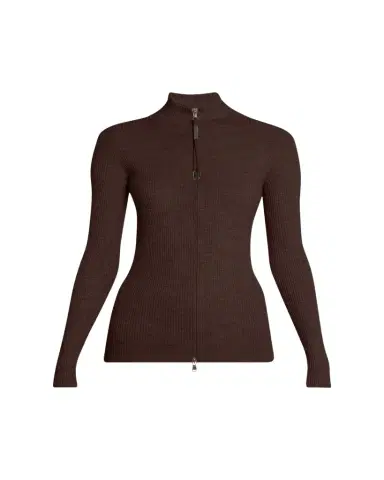 Brunello Cucinelli Ribbed Long-Sleeve Monili Zip-Up Top | Thumbnail 1 Brunello Cucinelli Ribbed Long-Sleeve Monili Zip-Up Top | Thumbnail 1
