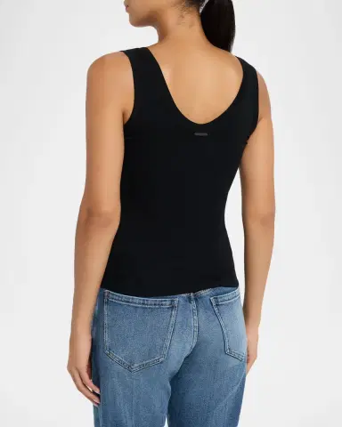 Brunello Cucinelli Monili-Trim Cotton Rib Jersey Tank Top | Thumbnail 2