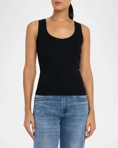 Brunello Cucinelli Monili-Trim Cotton Rib Jersey Tank Top | Thumbnail 3