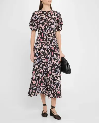 Apiece Apart Bettina Floral-Print Cotton Poplin Maxi Dress | Thumbnail 3