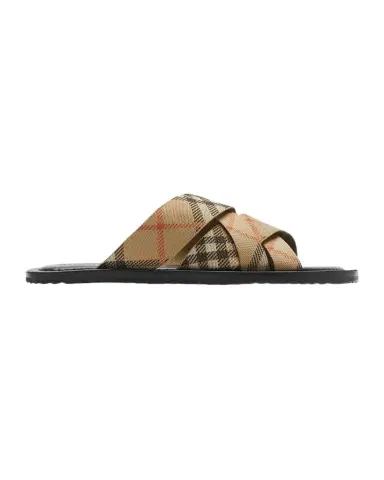 Burberry Men's Check Pavilion Slide Sandals | Thumbnail 1 Burberry Men's Check Pavilion Slide Sandals | Thumbnail 1