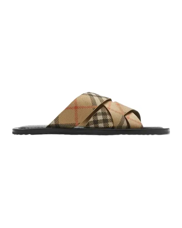 Burberry Men 's Check Pavilion Slide Sandals