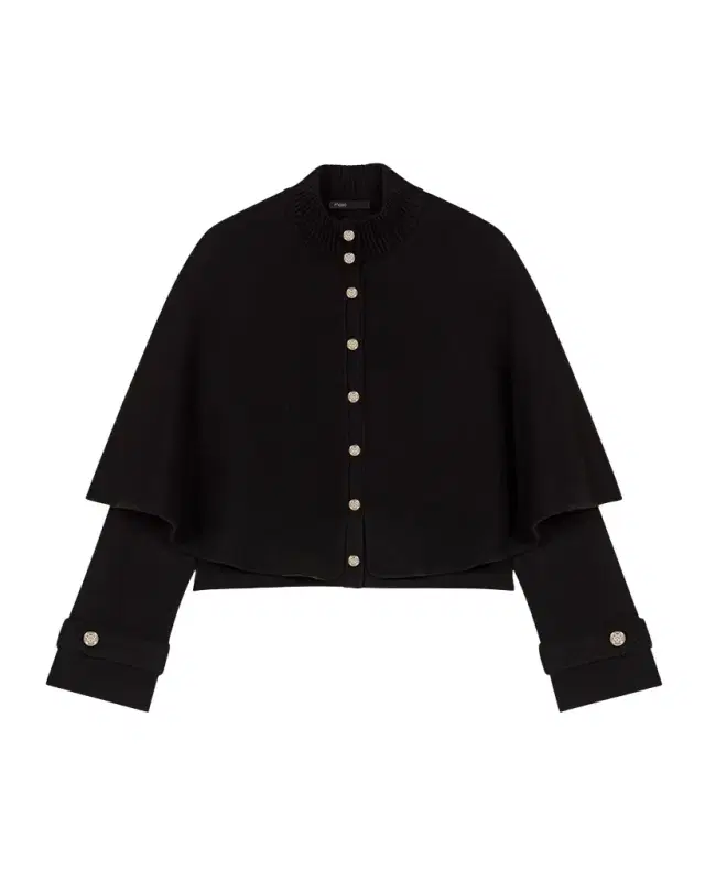 Mycape Blocked-Knit Layered Cardigan