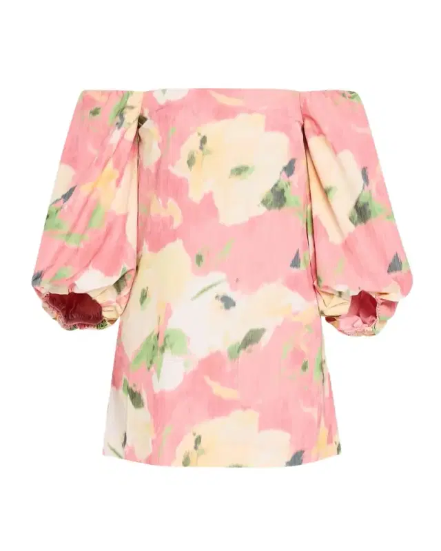 Tanya Taylor Ashley Printed Off-The-Shoulder Dress