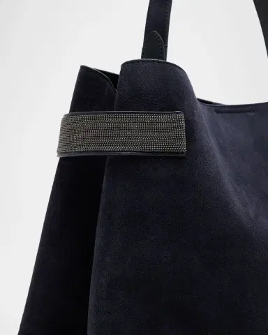 Brunello Cucinelli Essense Medium Monili Suede Top-Handle Bag | Thumbnail 6 Brunello Cucinelli Essense Medium Monili Suede Top-Handle Bag | Thumbnail 6