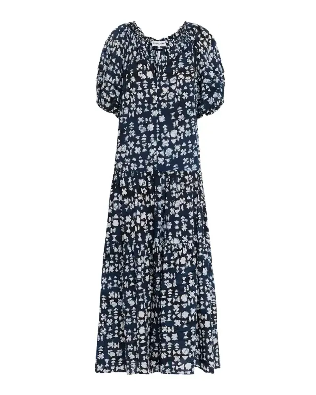 Apiece Apart Uva Tiered Abstract-Print Maxi Dress