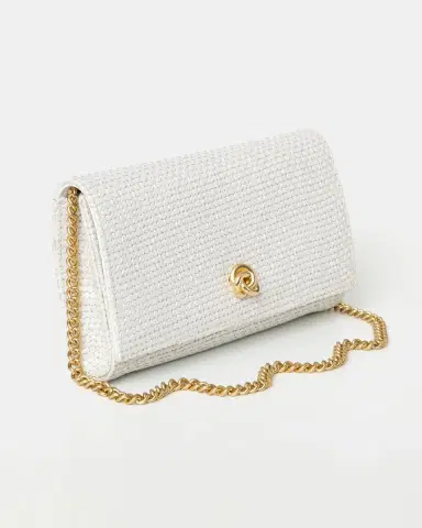 MICHELLE WILHITE Olivia Flap Woven Clutch Bag | Thumbnail 3