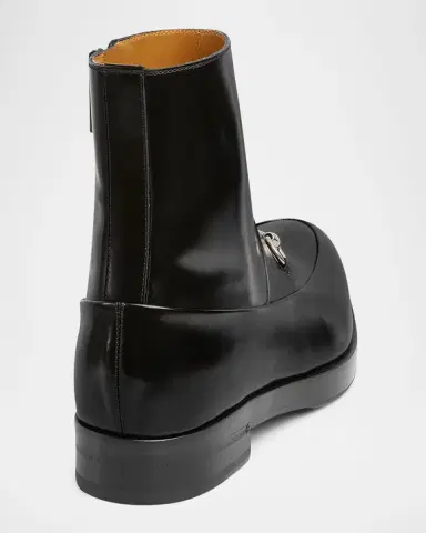 Gucci Men's Burn Leather Horsebit Ankle Boots | Thumbnail 3