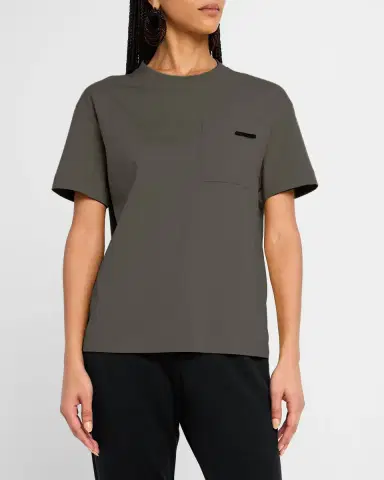 Brunello Cucinelli Crewneck T-Shirt with Monili Pocket | Thumbnail 7