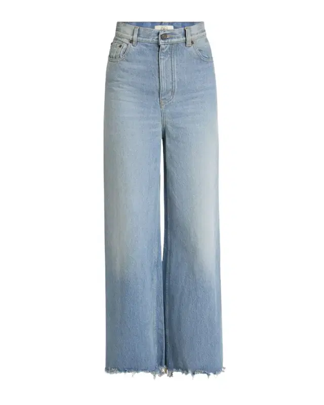 Light-Wash Straight-Leg Raw-Hem Jeans