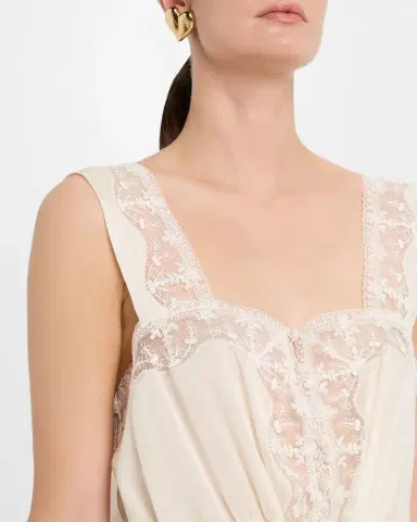 Chloé Lace-Trim Silk Sleeveless Top | Thumbnail 5