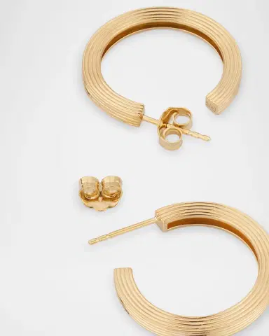 Sydney Evan Fluted Prong-Set Diamond Hoop Earrings | Thumbnail 4