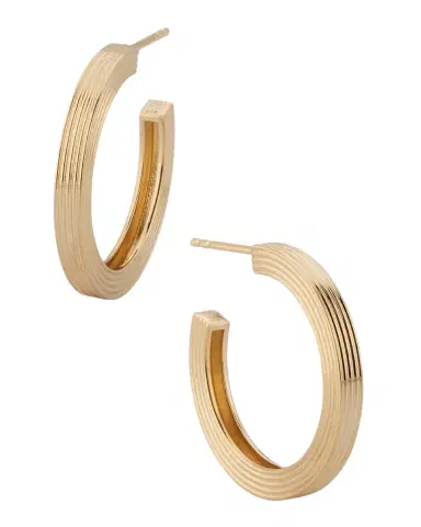 Sydney Evan Fluted Prong-Set Diamond Hoop Earrings | Thumbnail 1