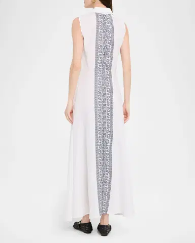 Evi Grintela Carine Sleeveless Embroidered Maxi Shirtdress | Thumbnail 3 Evi Grintela Carine Sleeveless Embroidered Maxi Shirtdress | Thumbnail 3