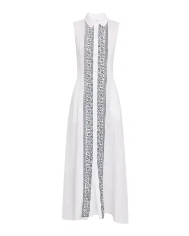 Evi Grintela Carine Sleeveless Embroidered Maxi Shirtdress | Thumbnail 1 Evi Grintela Carine Sleeveless Embroidered Maxi Shirtdress | Thumbnail 1