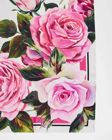 Dolce & Gabbana Floral Silk Twill Foulard Scarf | Thumbnail 4 Dolce & Gabbana Floral Silk Twill Foulard Scarf | Thumbnail 4