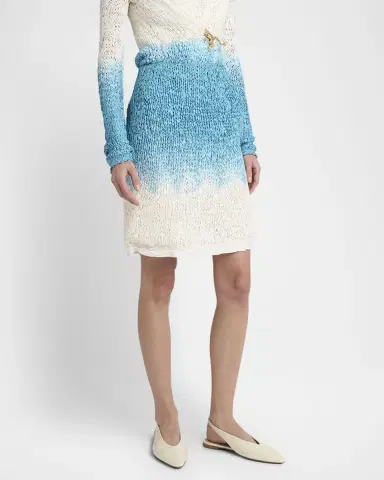 Bottega Veneta Ombre Woven Silk-Wool Skirt | Thumbnail 4