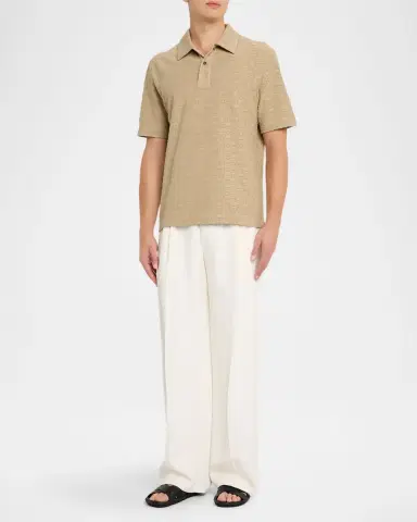 Ferragamo Men's Cotton Jacquard Gancini Monogram Polo Shirt | Thumbnail 2 Ferragamo Men's Cotton Jacquard Gancini Monogram Polo Shirt | Thumbnail 2