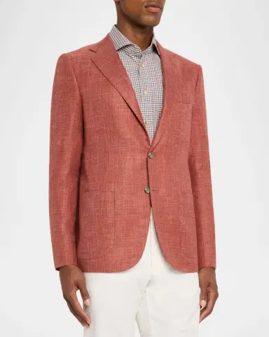Kiton Men's Tweed Single-Breasted Sport Coat | Thumbnail 4 Kiton Men's Tweed Single-Breasted Sport Coat | Thumbnail 4