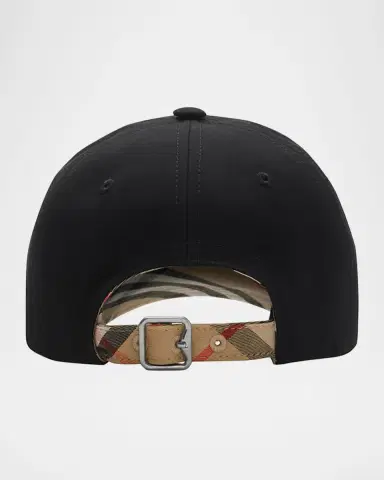 Burberry Men's Check-Strap EKD Baseball Cap | Thumbnail 2 Burberry Men's Check-Strap EKD Baseball Cap | Thumbnail 2