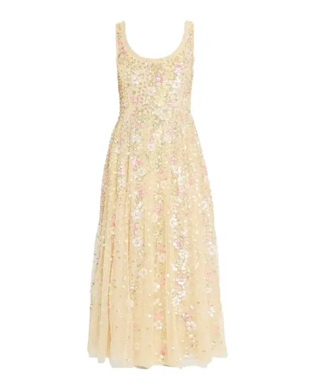 Needle & Thread Confetti Floral Sequin Ballerina Maxi Dress