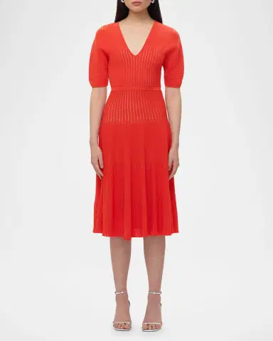 Herve Leger Lyla Dolman-Sleeve Rib Midi Dress | Thumbnail 2