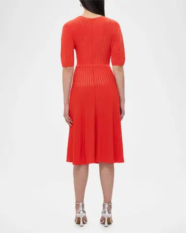 Herve Leger Lyla Dolman-Sleeve Rib Midi Dress | Thumbnail 3