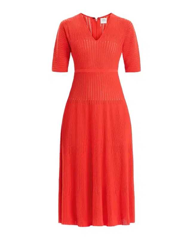 Herve Leger Lyla Dolman-Sleeve Rib Midi Dress