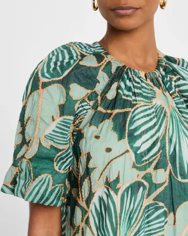 Marie Oliver Greta Embroidered Botanical-Print Mini Dress | Thumbnail 5