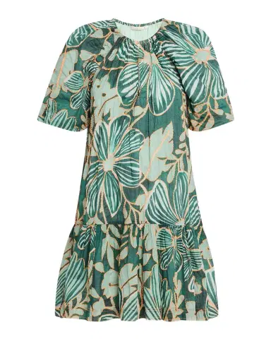 Marie Oliver Greta Embroidered Botanical-Print Mini Dress | Thumbnail 1
