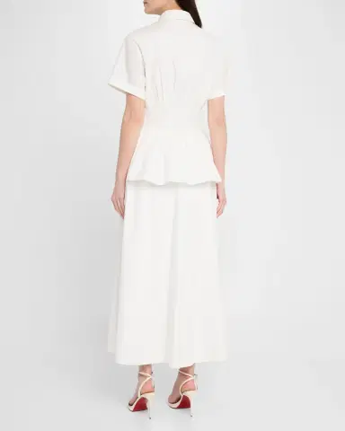 Rosie Assoulin Boogie Woogie Bugle Boy Peplum Midi Shirtdress | Thumbnail 2 Rosie Assoulin Boogie Woogie Bugle Boy Peplum Midi Shirtdress | Thumbnail 2