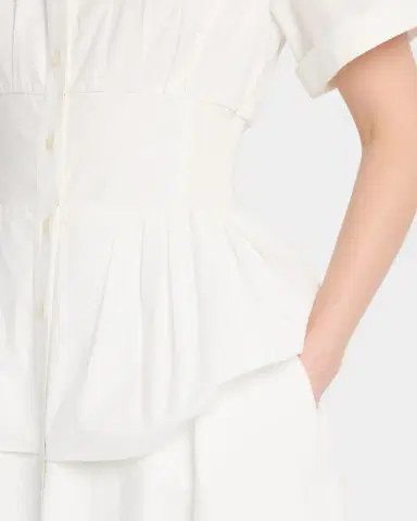 Rosie Assoulin Boogie Woogie Bugle Boy Peplum Midi Shirtdress | Thumbnail 4 Rosie Assoulin Boogie Woogie Bugle Boy Peplum Midi Shirtdress | Thumbnail 4