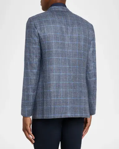 Kiton Men's Glen Plaid Single-Breasted Sport Coat | Thumbnail 3 Kiton Men's Glen Plaid Single-Breasted Sport Coat | Thumbnail 3
