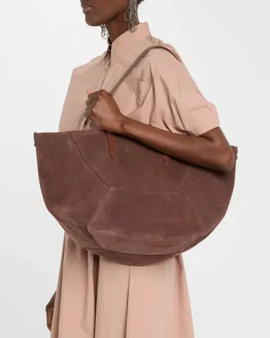 Brunello Cucinelli Duo Medium Suede Shopper Tote Bag | Thumbnail 2