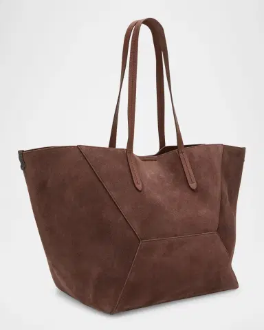 Brunello Cucinelli Duo Medium Suede Shopper Tote Bag | Thumbnail 3