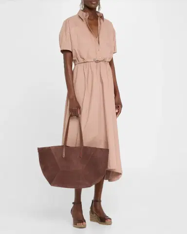 Brunello Cucinelli Duo Medium Suede Shopper Tote Bag | Thumbnail 5