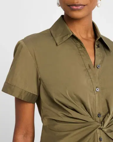 TANYA TAYLOR Oakey Short-Sleeve Twist Top | Thumbnail 5